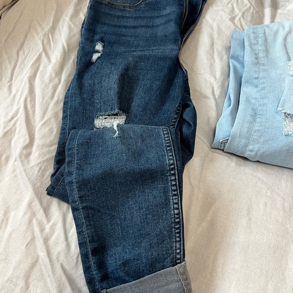 H&M skinny jeans size 8 light and dark wash, ripped style - Picture 6 of 6